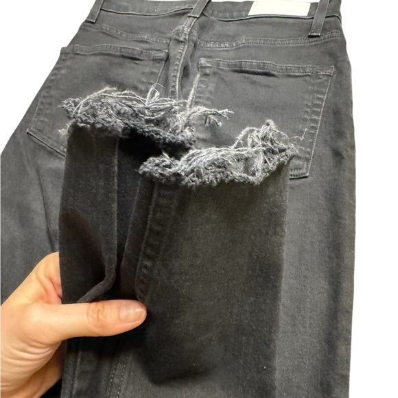 🖤 Re/Done High Rise Ankle Crop Ripped Jet Black Jeans Sz 27 🖤 - Picture 6 of 8